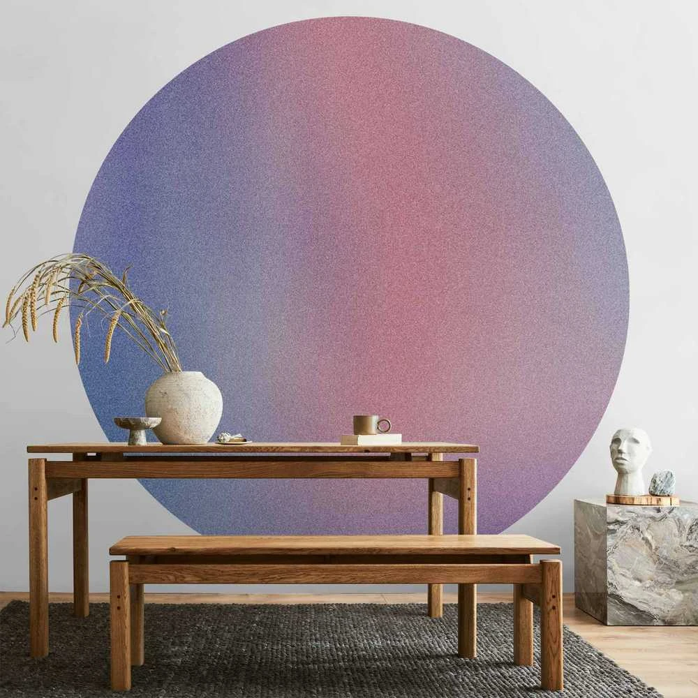 Artgeist Apvalus fototapetas - Rainbow gradient - a delicate multicoloured gradient reminiscent of mist