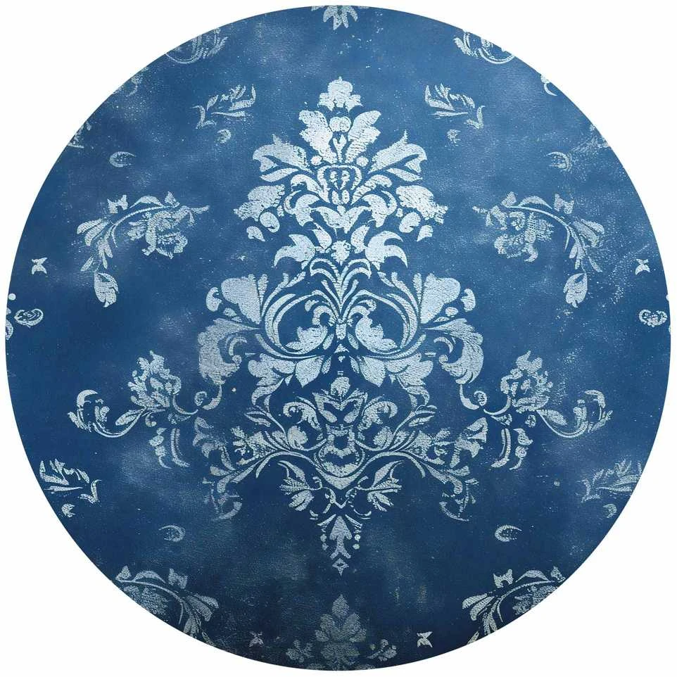 Artgeist Apvalus fototapetas - Retro ornament in faded blues