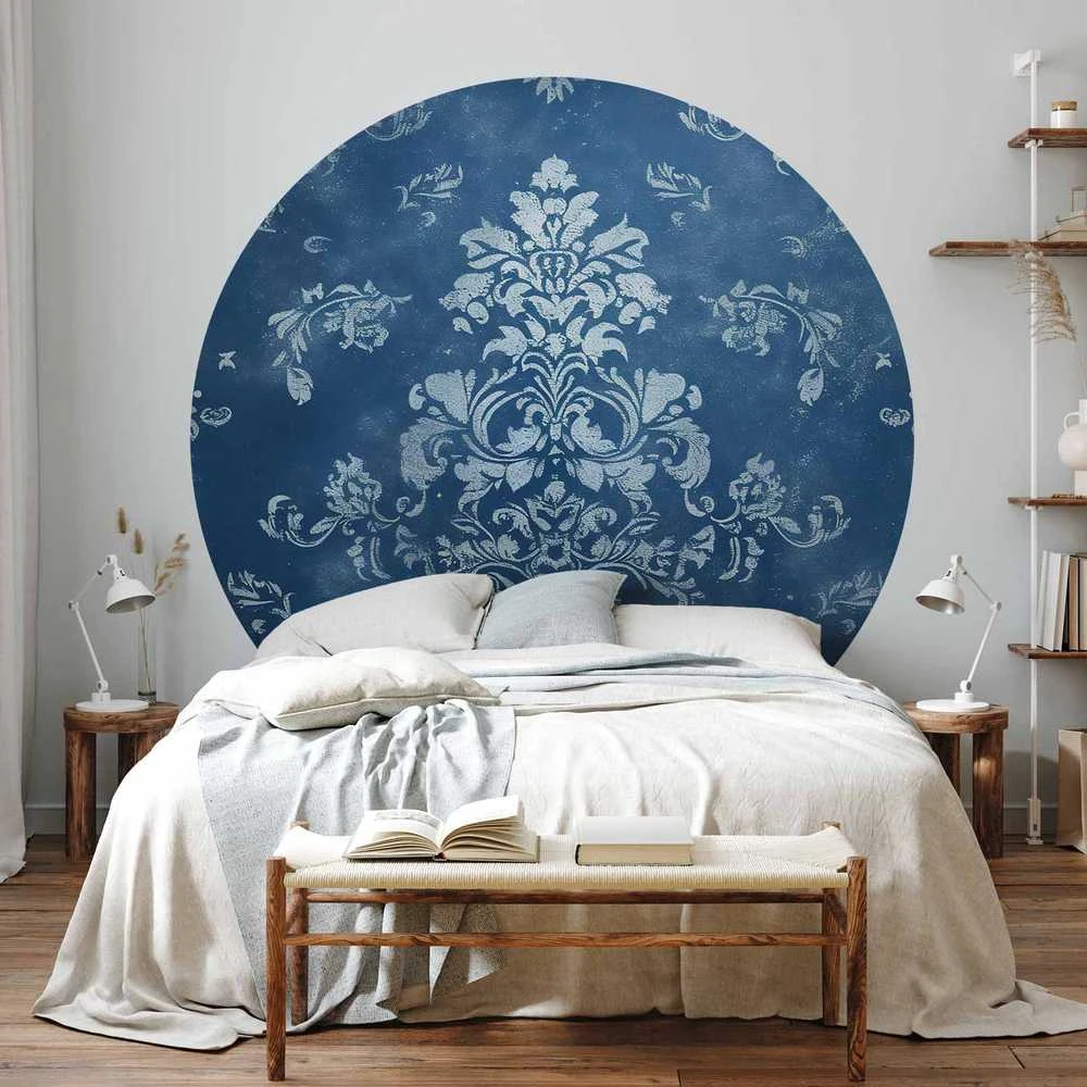 Artgeist Apvalus fototapetas - Retro ornament in faded blues