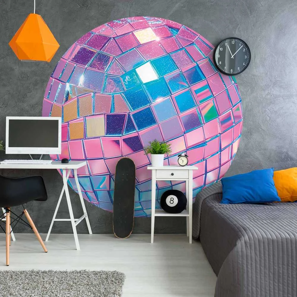 Artgeist Apvalus fototapetas - Rožinė disco ball