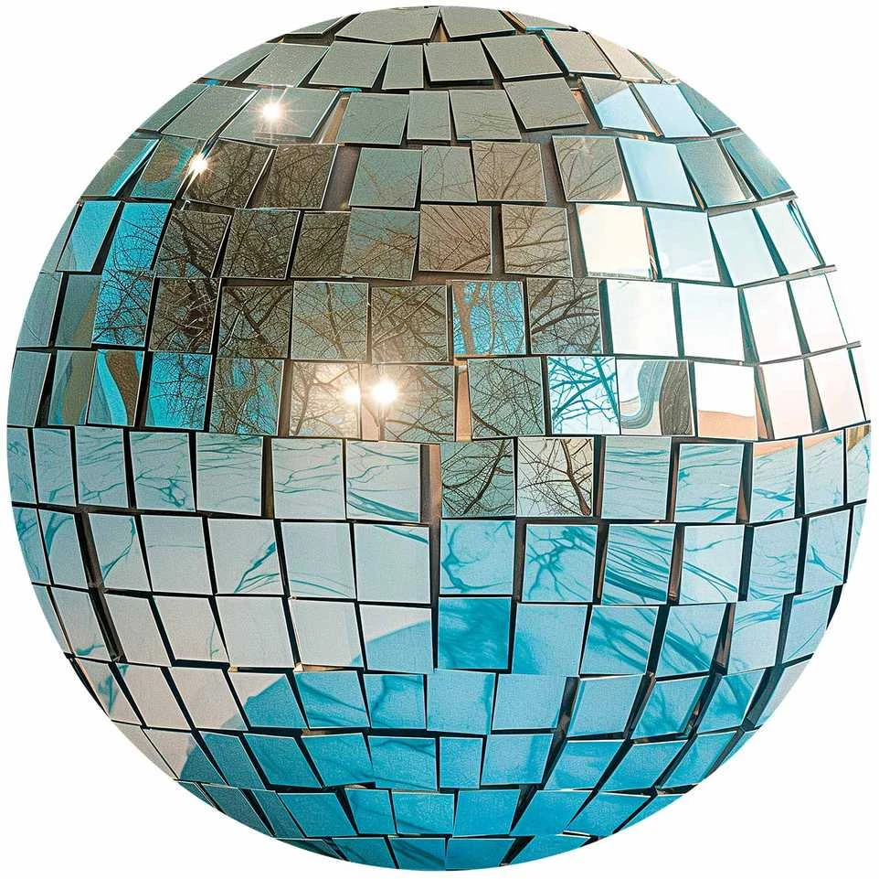 Artgeist Apvalus fototapetas - Sky mėlynas disco ball