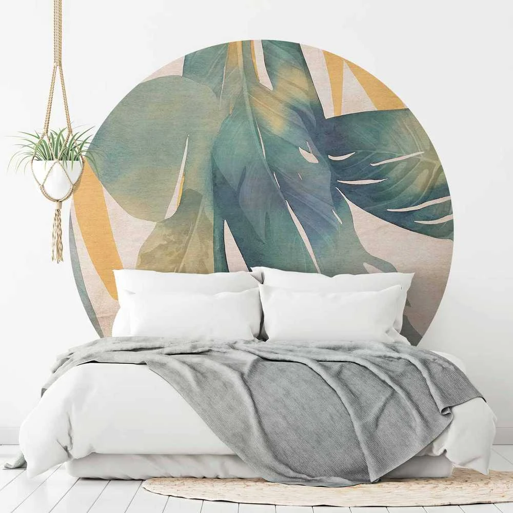 Artgeist Apvalus fototapetas - Watercolour tropics