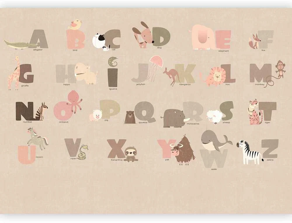 Artgeist Fototapetas - A rusvai gelsvas Alphabet