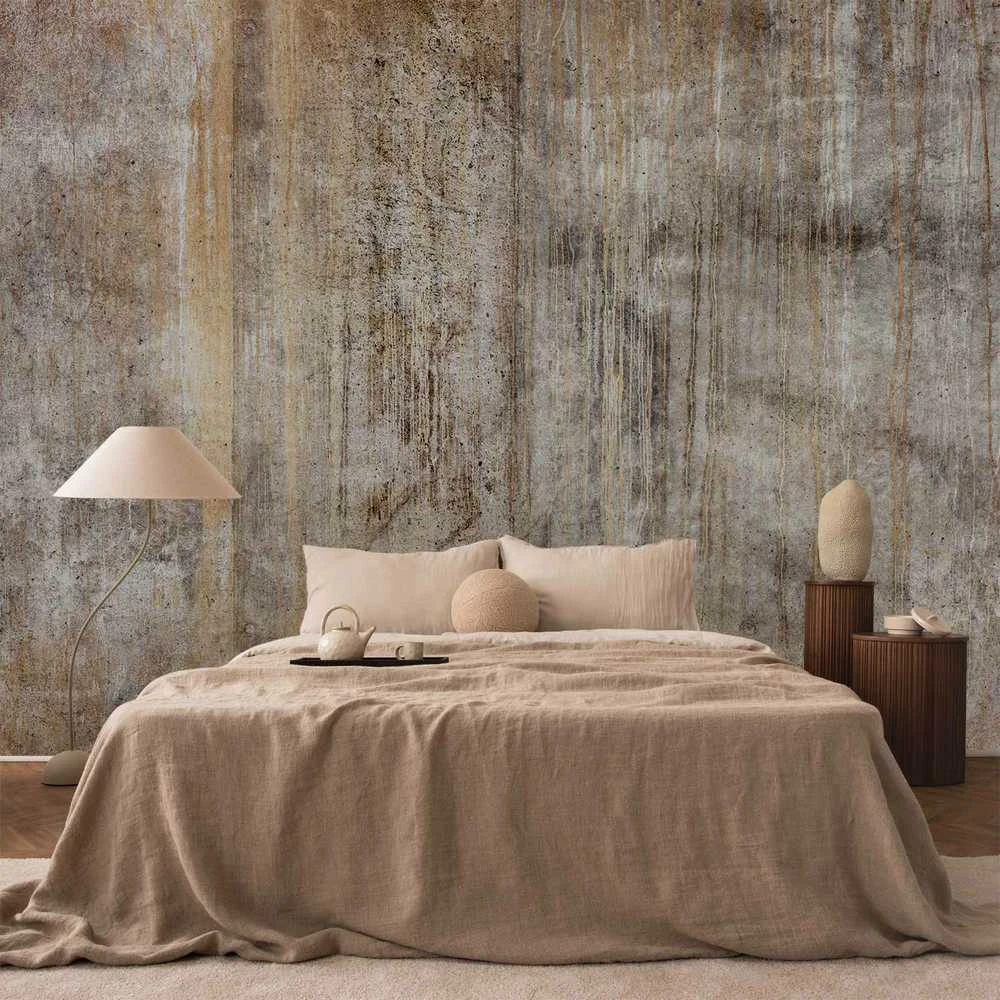 Artgeist Fototapetas - Abstract beige - background with juodas textured concrete patterns