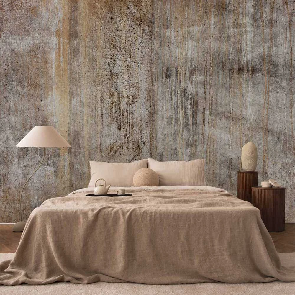 Artgeist Fototapetas - Abstract beige - background with juodas textured concrete patterns