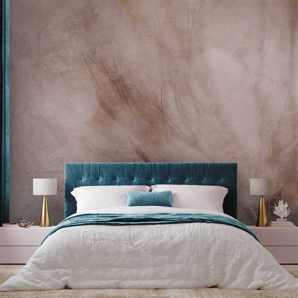 Artgeist Fototapetas - Abstract scandi boho - delicate composition with lettering and flowers