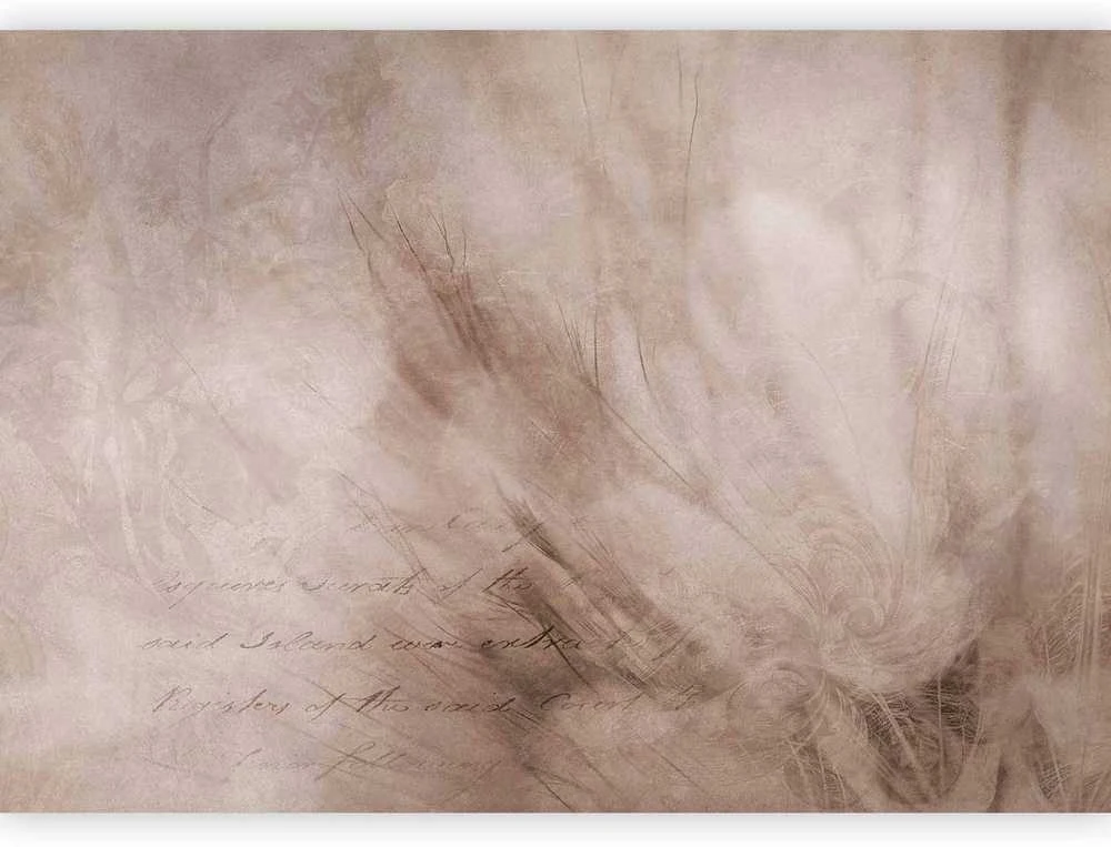 Artgeist Fototapetas - Abstract scandi boho - delicate composition with lettering and flowers