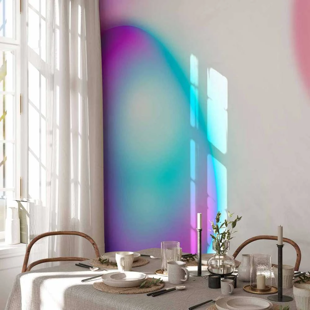 Artgeist Fototapetas - Abstraction - Colorful Glass Pieces - Violet-Mėlyna and Rožinė