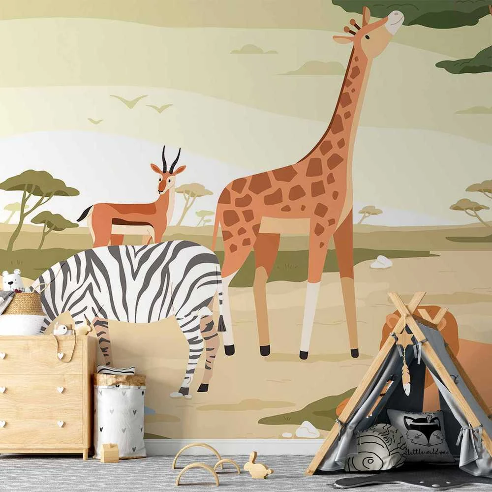 Artgeist Fototapetas - Animals From Jungle Vector Illustration