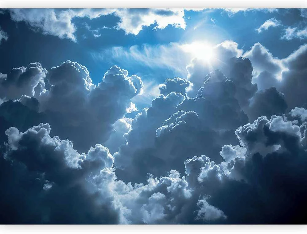 Artgeist Fototapetas - Animated Scenery: The Sun Battling with Clouds