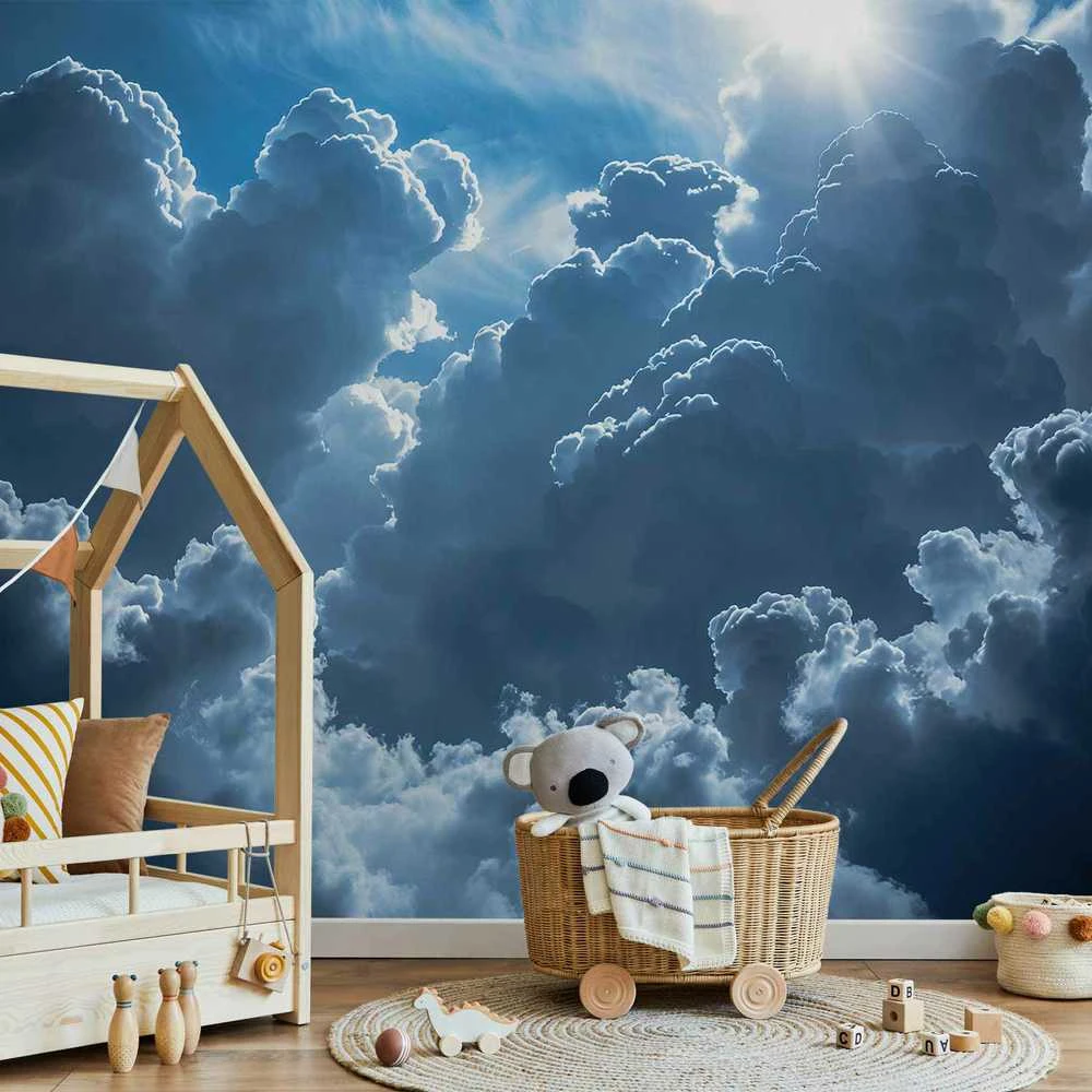 Artgeist Fototapetas - Animated Scenery: The Sun Battling with Clouds