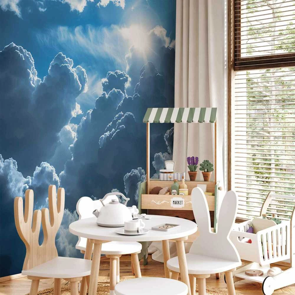 Artgeist Fototapetas - Animated Scenery: The Sun Battling with Clouds