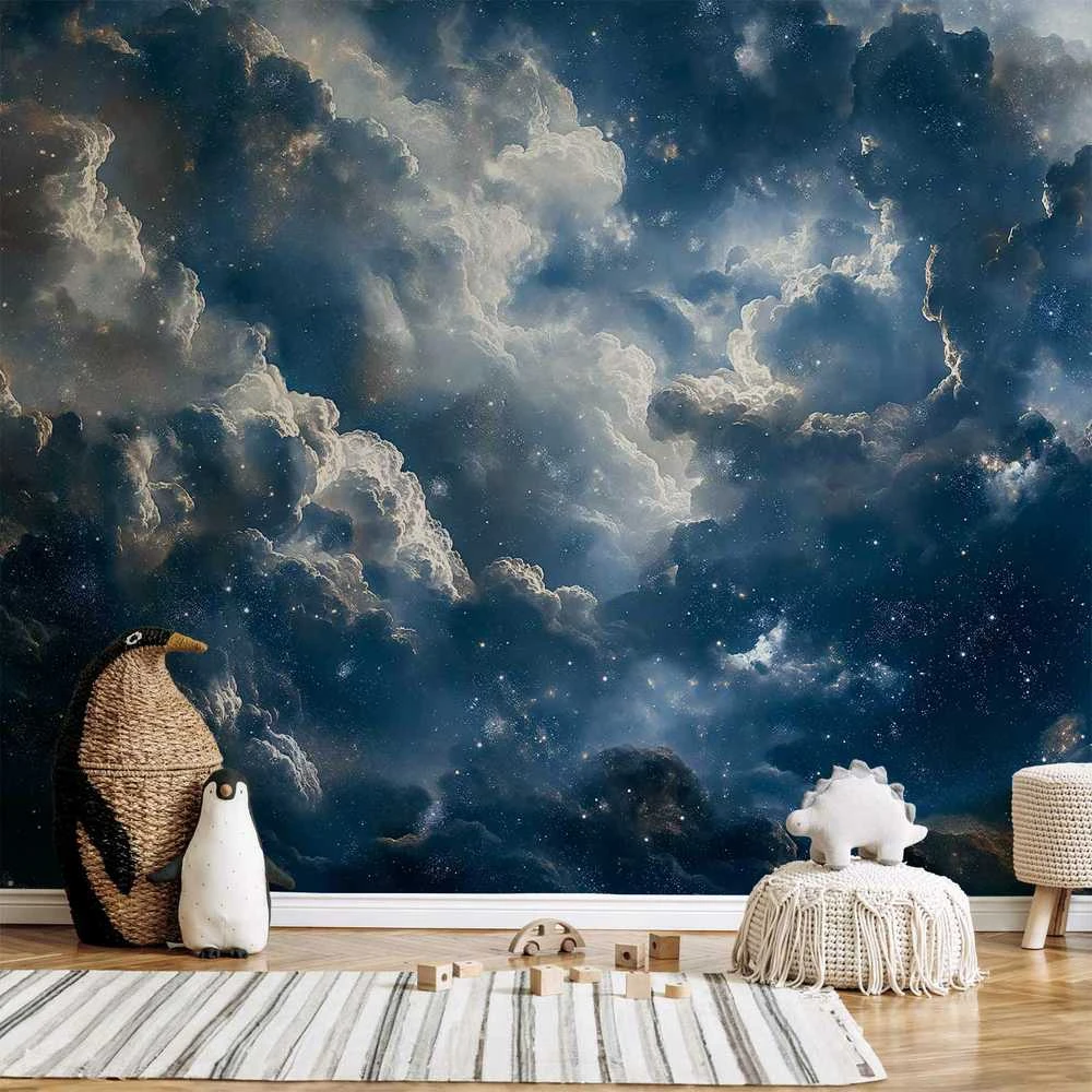 Artgeist Fototapetas - Astronomical Wonders: Clouds and Stars in Harmonious Combination