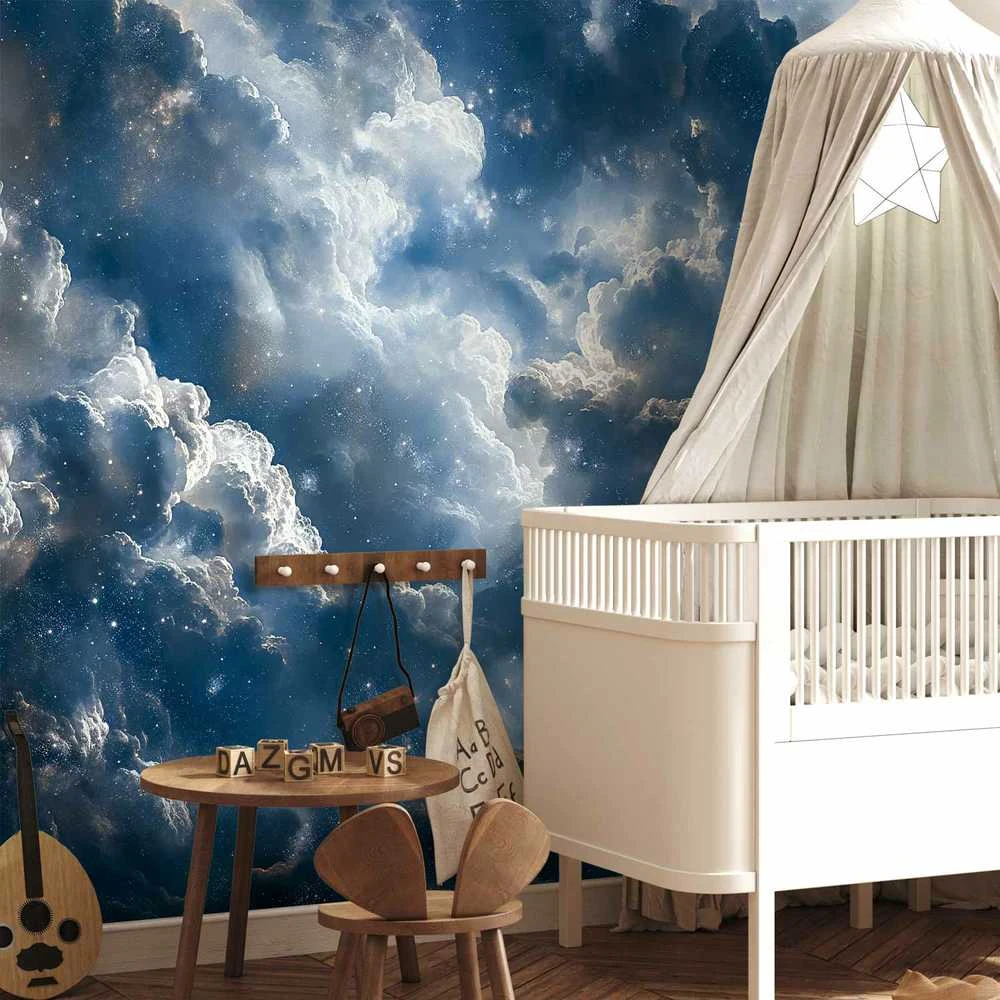 Artgeist Fototapetas - Astronomical Wonders: Clouds and Stars in Harmonious Combination