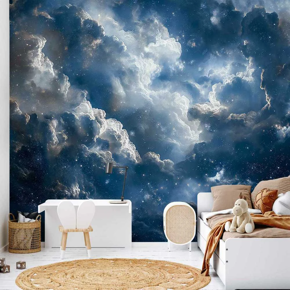 Artgeist Fototapetas - Astronomical Wonders: Clouds and Stars in Harmonious Combination