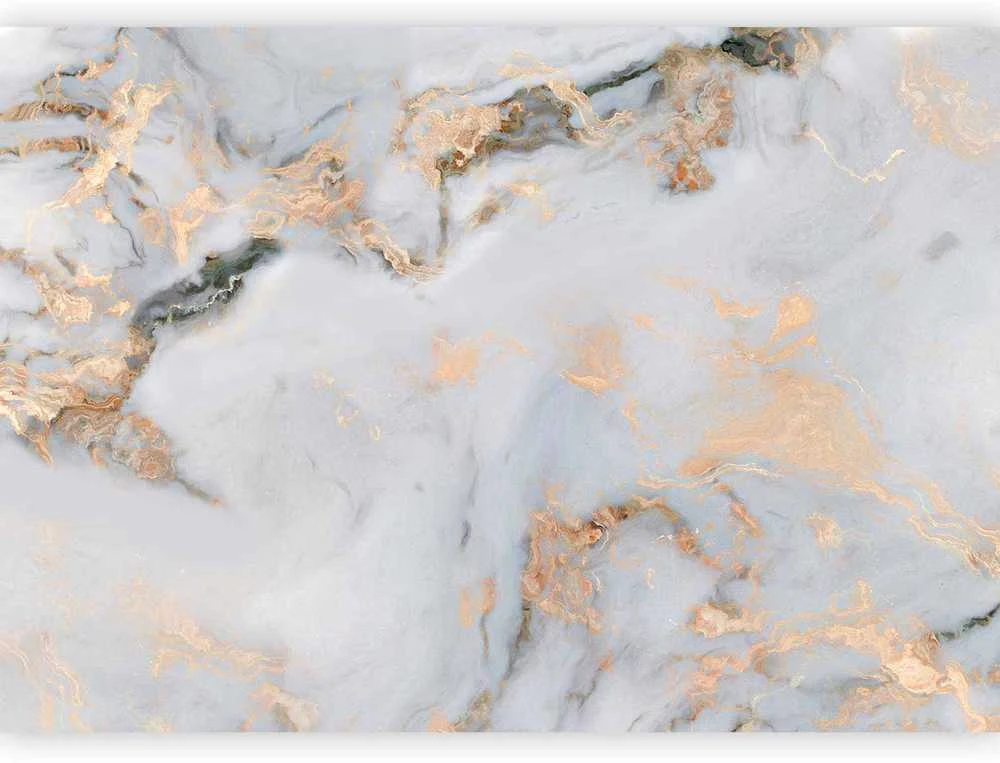 Artgeist Fototapetas - Baltas Stone - Elegant Marble With Golden Highlights