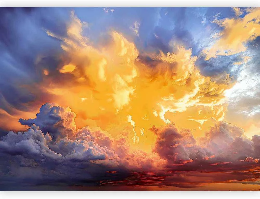 Artgeist Fototapetas - Beautiful Sunset - Clouds in Warm Shades