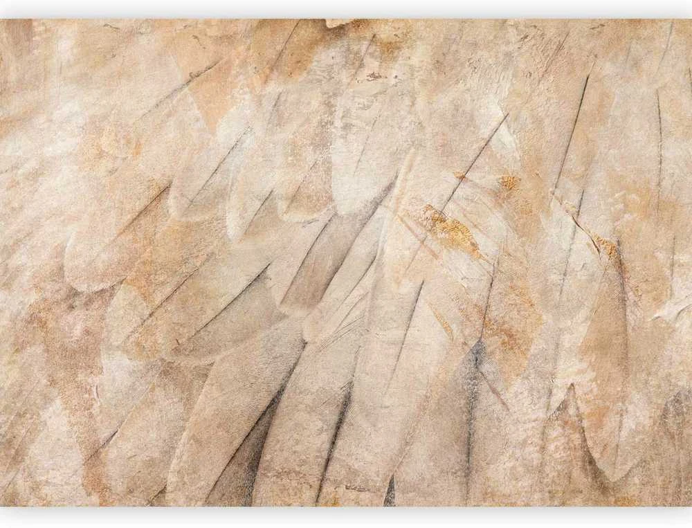 Artgeist Fototapetas - Bird's wings - minimalist close-up on beige feathers with pattern