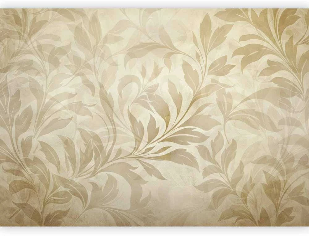 Artgeist Fototapetas - Botanical Motif with Leaves and Vines in Sand Colors