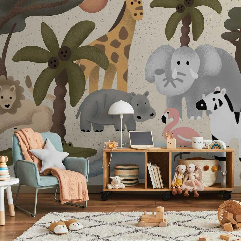 Artgeist Fototapetas - Children's Africa - Animals With Simple Shapes