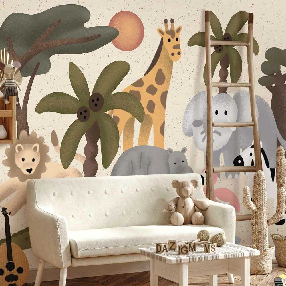 Artgeist Fototapetas - Children's Africa - Animals With Simple Shapes
