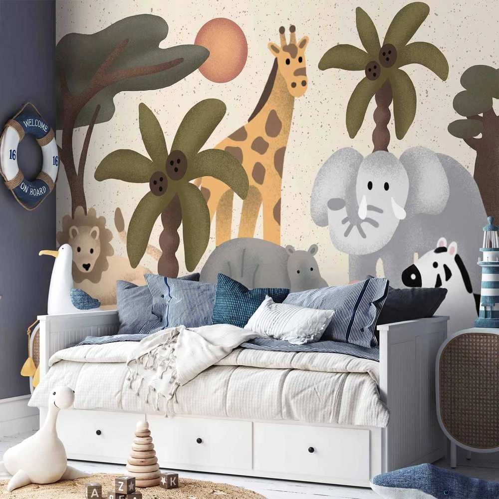 Artgeist Fototapetas - Children's Africa - Animals With Simple Shapes