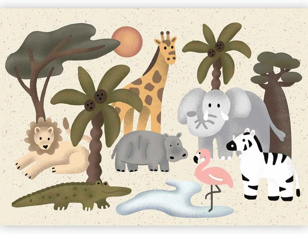 Artgeist Fototapetas - Children's Africa - Animals With Simple Shapes
