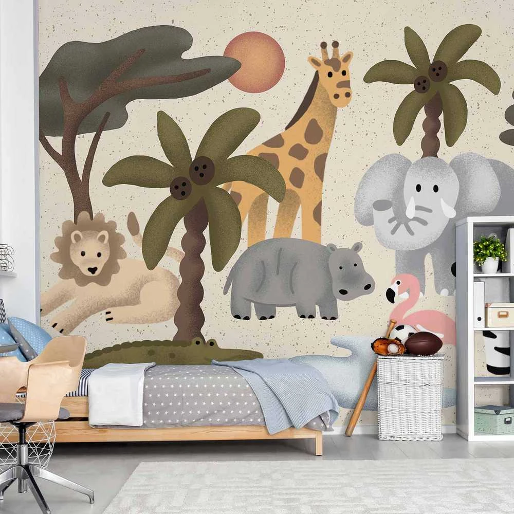 Artgeist Fototapetas - Children's Africa - Animals With Simple Shapes