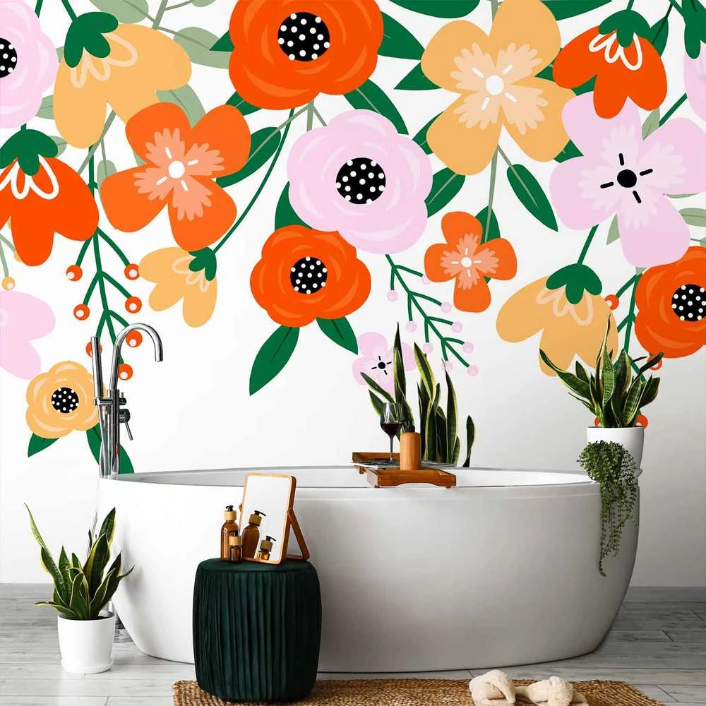 Artgeist Fototapetas - Colorful Bloom - First Variant
