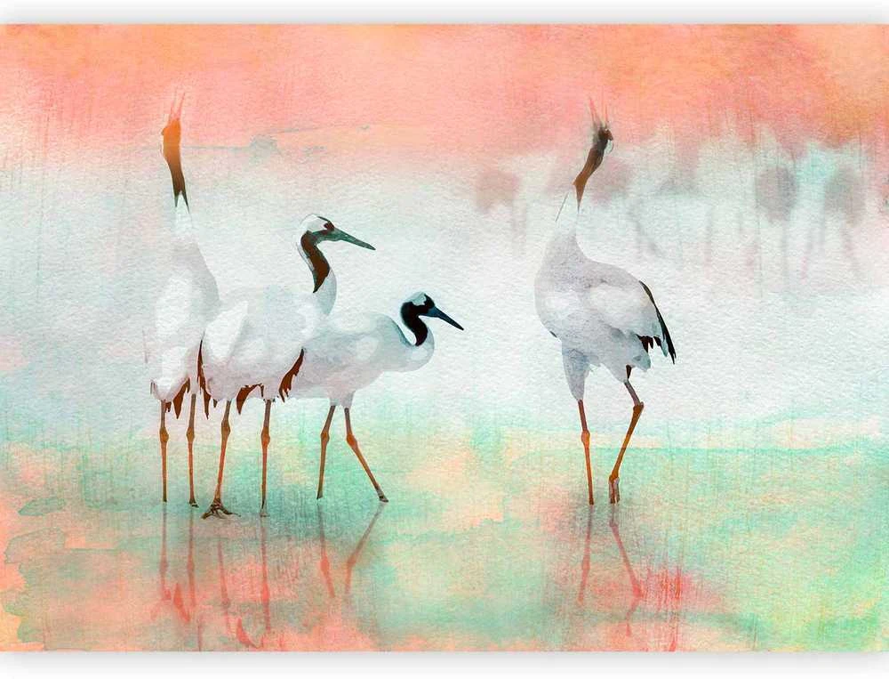Artgeist Fototapetas - Cranes in Pastels