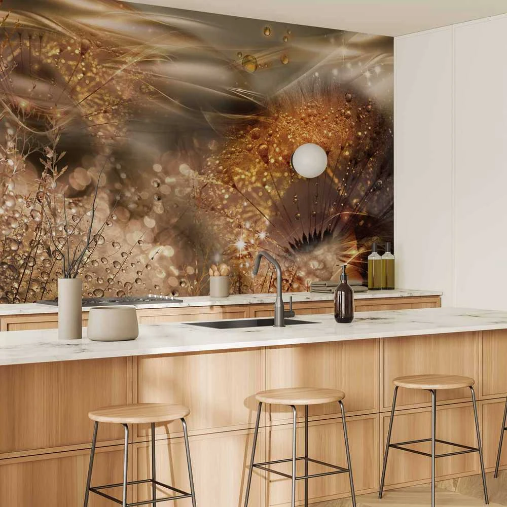 Artgeist Fototapetas - Dandelions' World (Gold)
