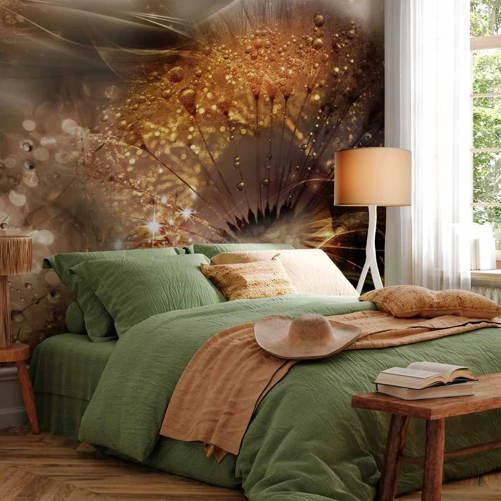 Artgeist Fototapetas - Dandelions' World (Gold)