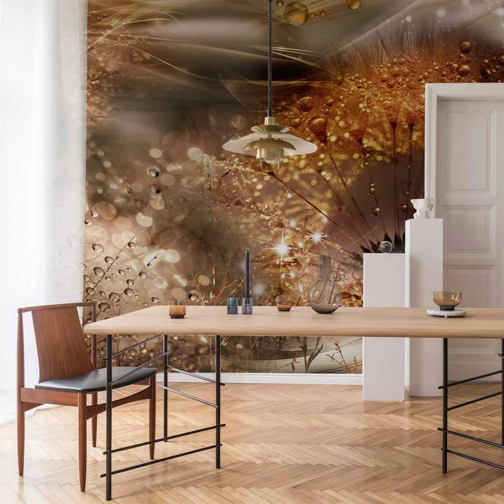 Artgeist Fototapetas - Dandelions' World (Gold)