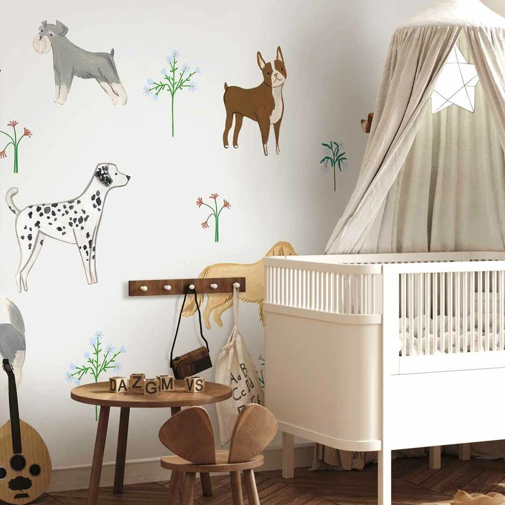 Artgeist Fototapetas - Doggies - a Subtle Illustration for Children