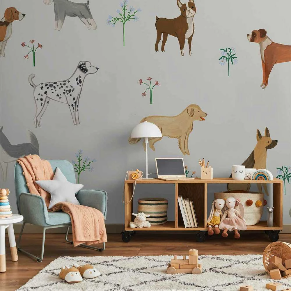 Artgeist Fototapetas - Doggies - a Subtle Illustration for Children