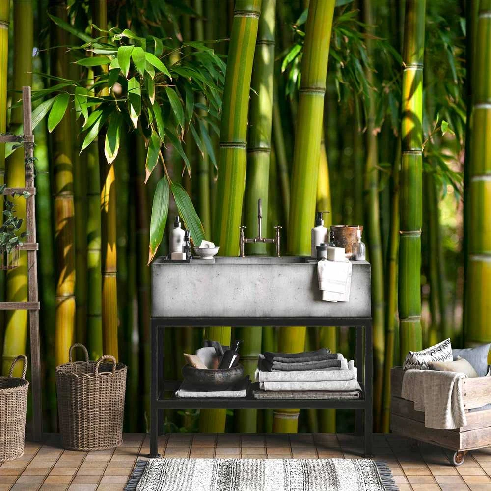 Artgeist Fototapetas - Eucalyptus alley – bamboo grove in juicy žalias tone