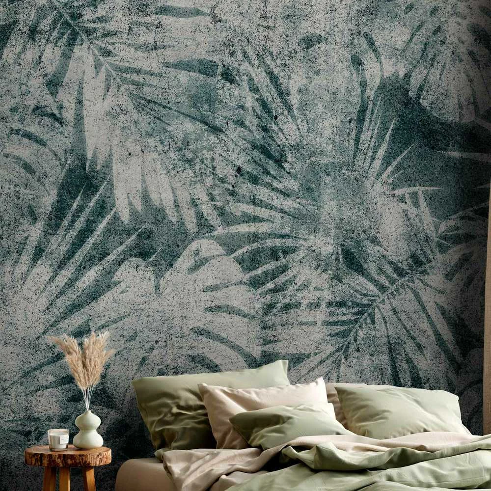 Artgeist Fototapetas - Exotic nature in the jungle - floral landscape with leaves with patterns