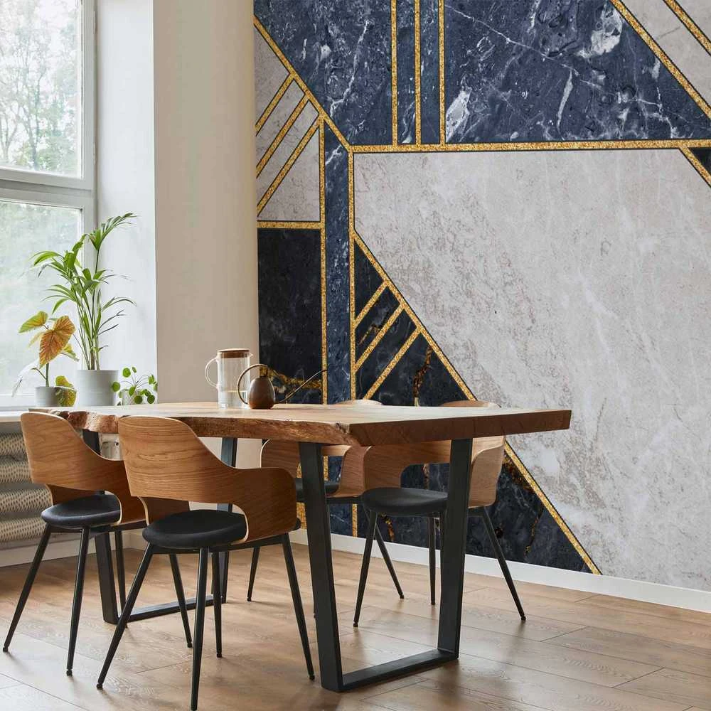 Artgeist Fototapetas - Expressive Pattern in Gold and Garnet