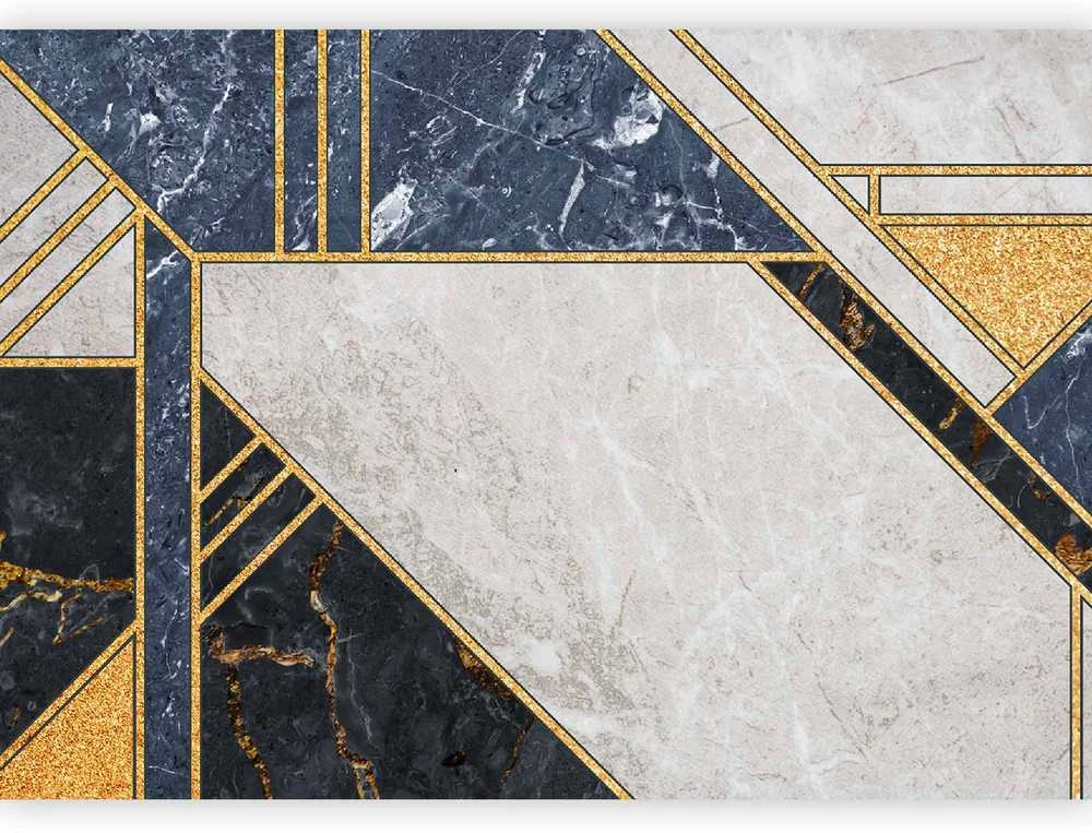 Artgeist Fototapetas - Expressive Pattern in Gold and Garnet