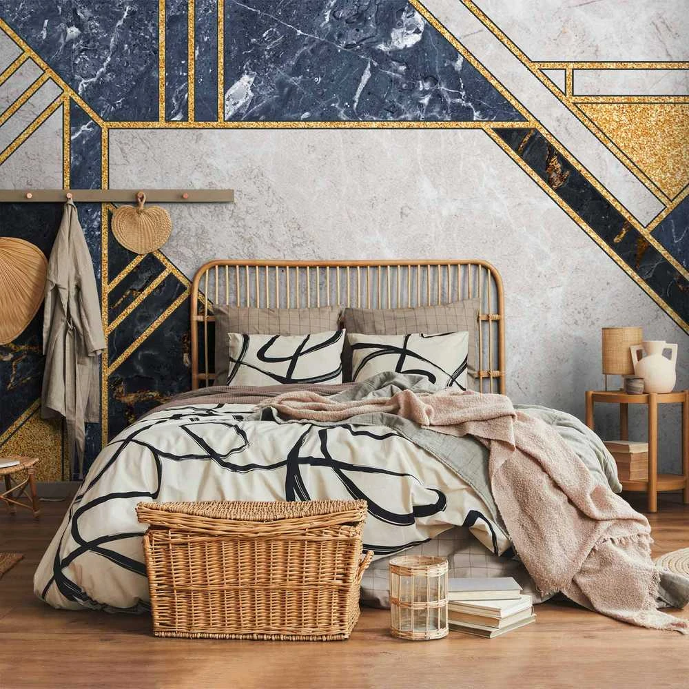 Artgeist Fototapetas - Expressive Pattern in Gold and Garnet