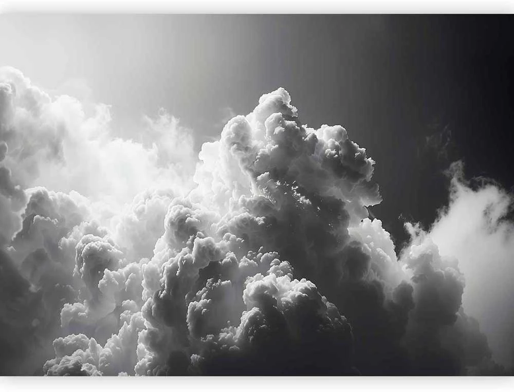 Artgeist Fototapetas - Extraordinary Phenomenon: The Sun Illuminating Dark Clouds