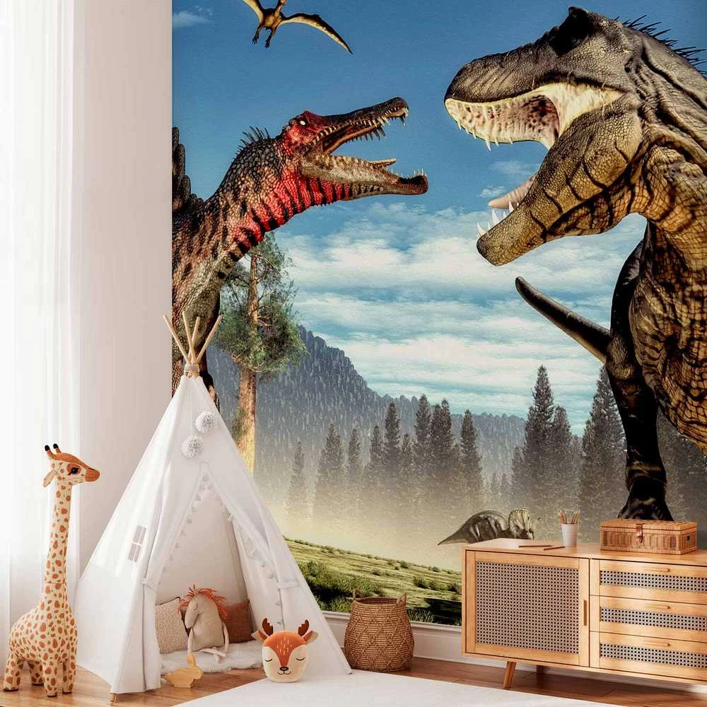 Artgeist Fototapetas - Fighting Dinosaurs