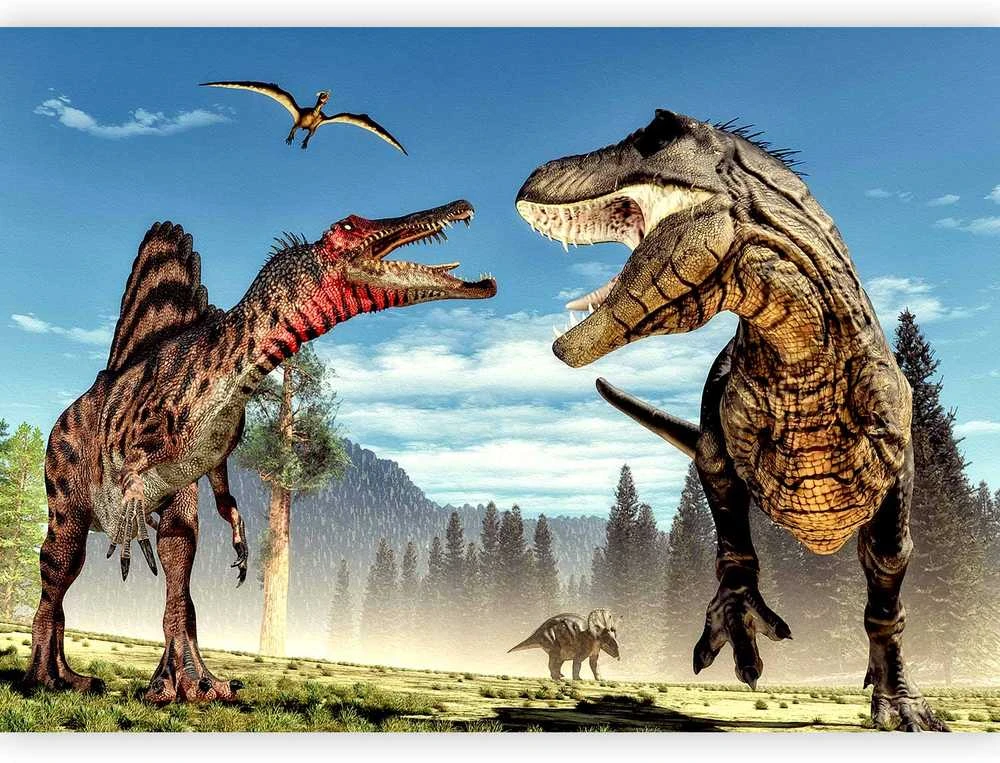 Artgeist Fototapetas - Fighting Dinosaurs