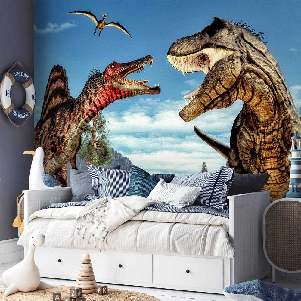 Artgeist Fototapetas - Fighting Dinosaurs