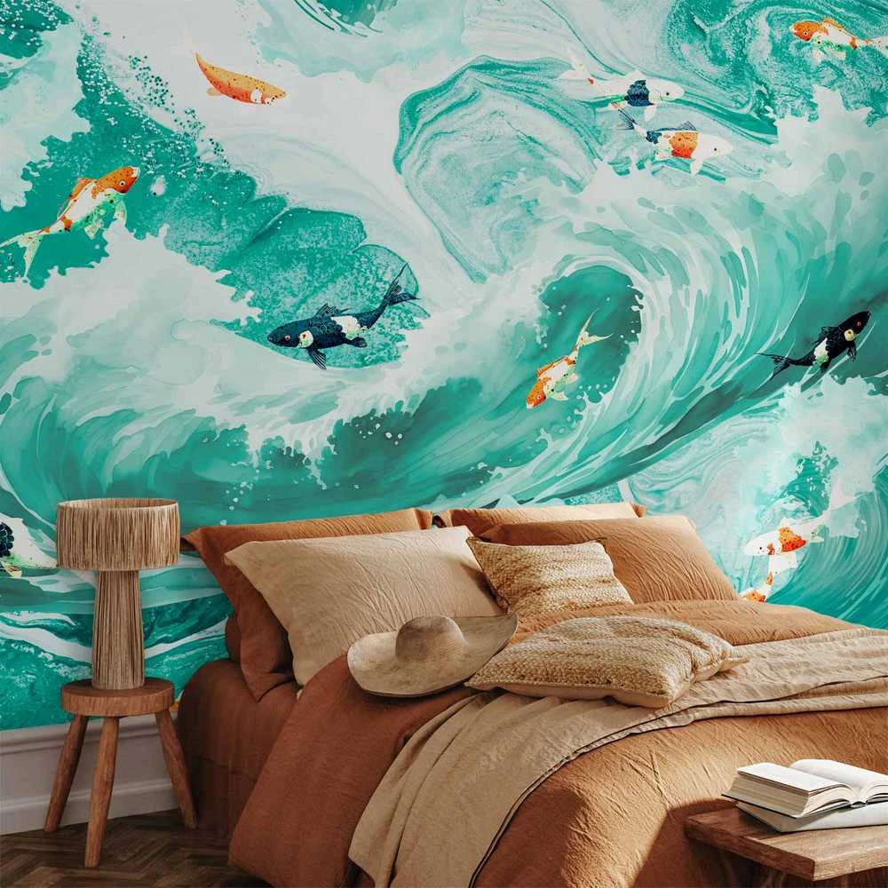 Artgeist Fototapetas - Fish and waves