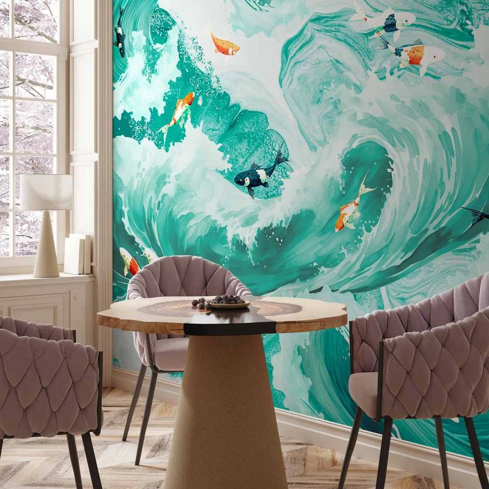 Artgeist Fototapetas - Fish and waves