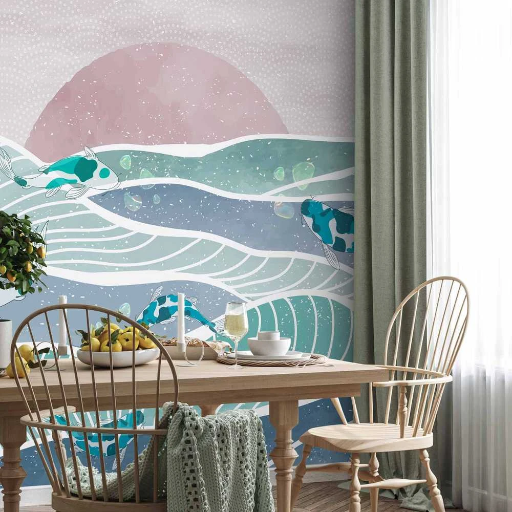 Artgeist Fototapetas - Fish on the waves