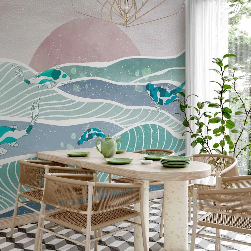 Artgeist Fototapetas - Fish on the waves