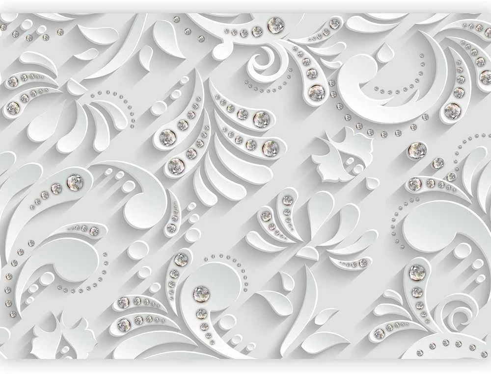 Artgeist Fototapetas - Flowers with Crystals