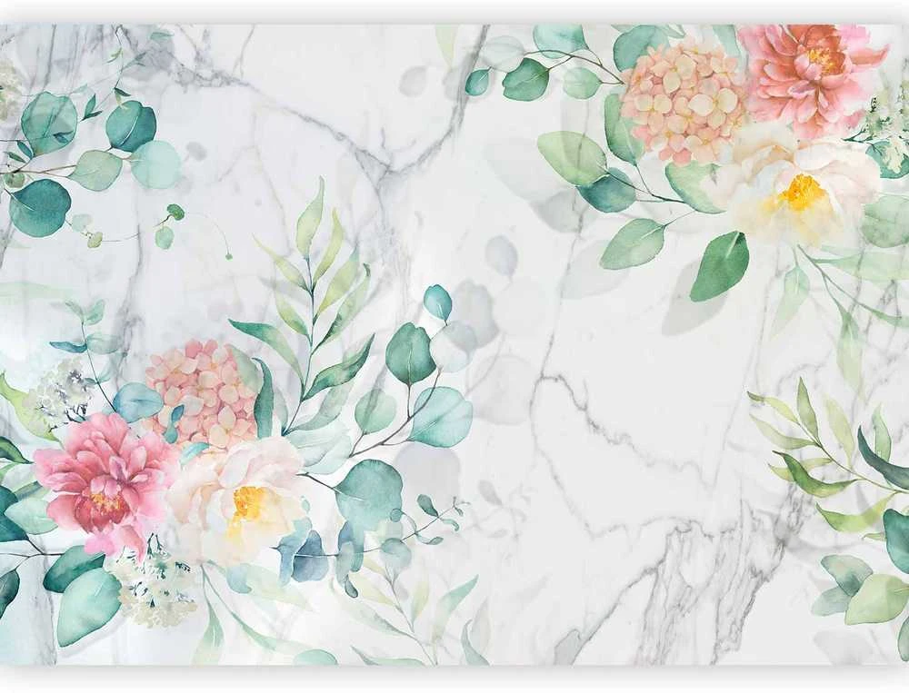 Artgeist Fototapetas - Flowery Marble